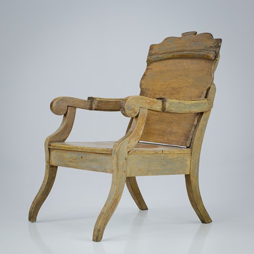 Mid 19Th Century Primitive Painted Armchair