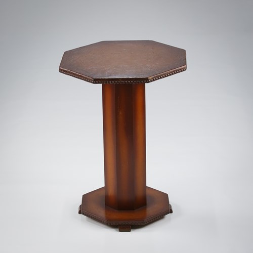 Leather Art Deco Side Table