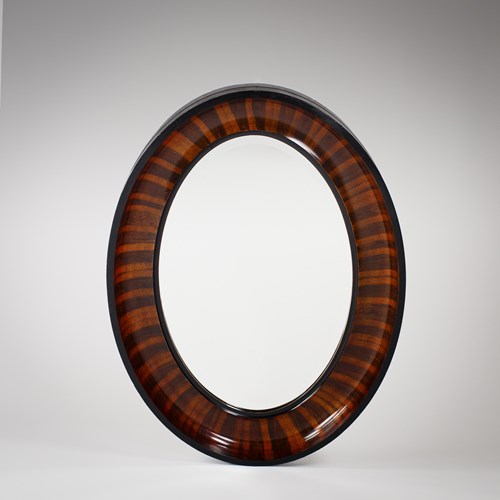 Impressive Scale Painted Oval Mirror