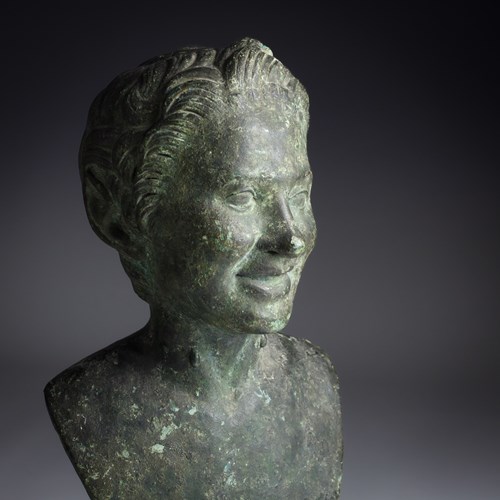 Late 18Th Or Early 19Th Century Bronze Bust Of A Faun Or Satyrimpressive Neapoli