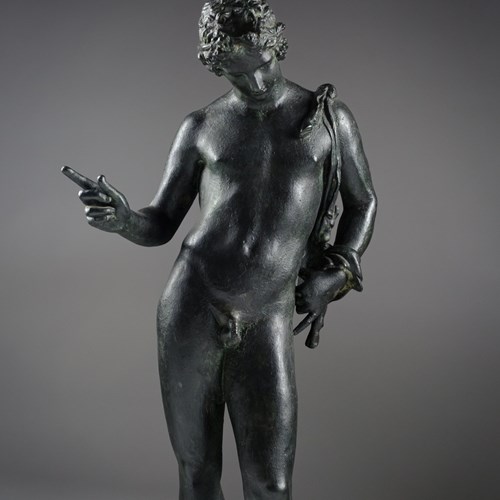 Large Grand Tour Bronze Of Narcissus