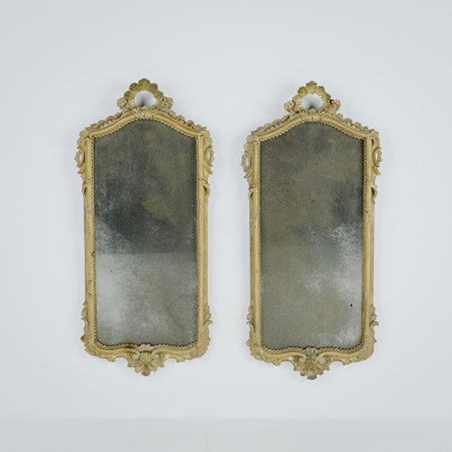 Pair Of 18Th Century Style Gilt Framed Mirrors With Foxed Glass
