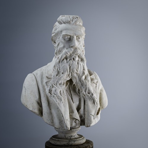 Large 19Th Century Marble Bust Of Ernest Meissonie
