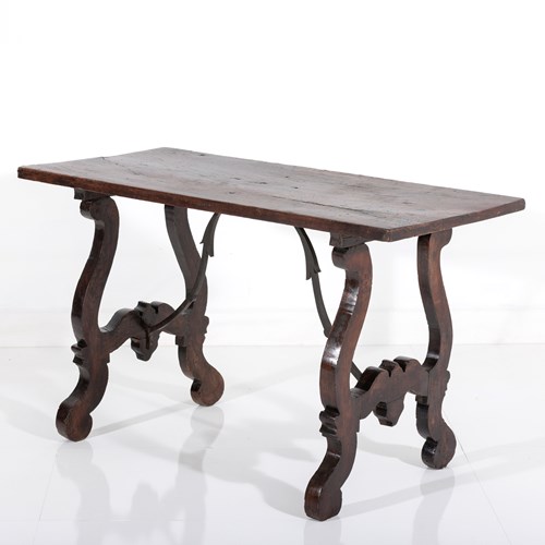 Italian Single Plank Walnut Trestle Table