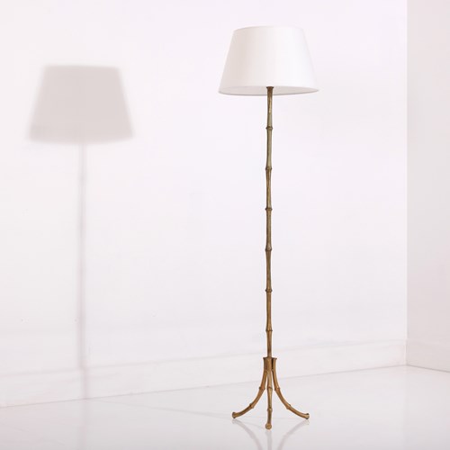 Faux Bamboo Floor Lamp In Manner Of Maison Bagués