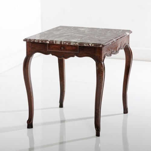 18Th Century Centre Table With Associated Rosso Levanto Marble Top