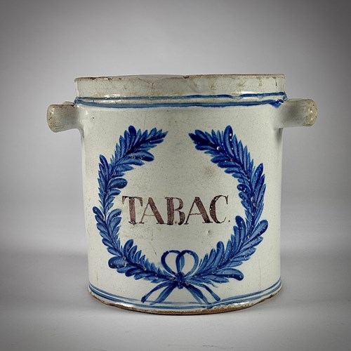 18Th Century Delft Tobacco Jar