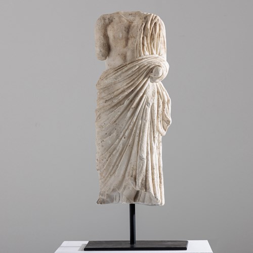 Carved Marble Statue Of Asclepius