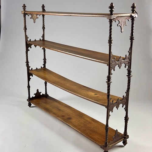 Impressive Early 20Th Century Iron Wall Hanging Shelf