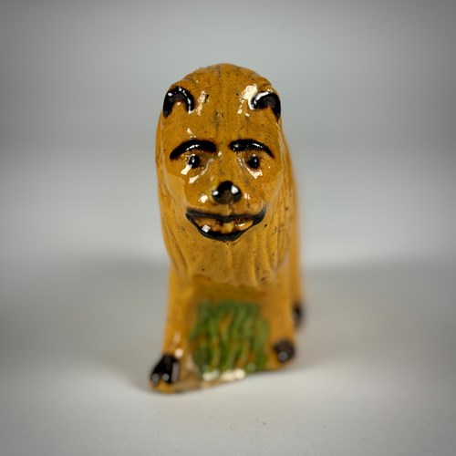 Leo - 19Th Century Tin Glazed Lion Money Box