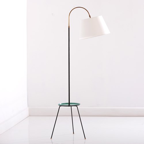 Italian Mid Century Floor Lamp With Integrated Table