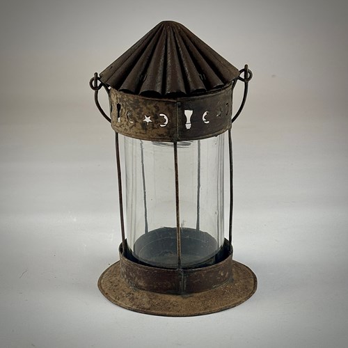 Early 20Th Century Tole And Glass Storm Lantern