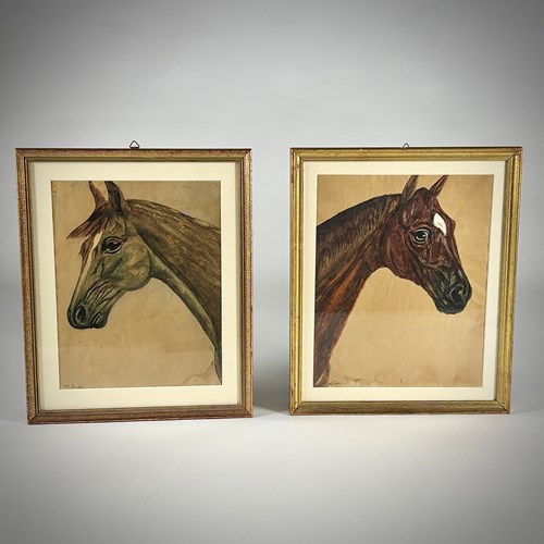 Pair Of Early 20Th Century Horse Portraits