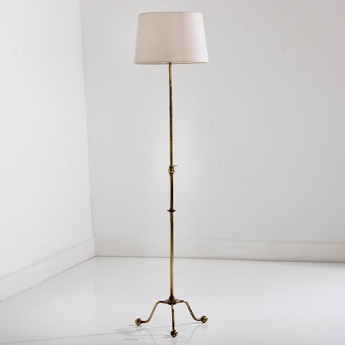 Mid-Century French Brass Floor Lamp In The Manner Of Maison Jansen