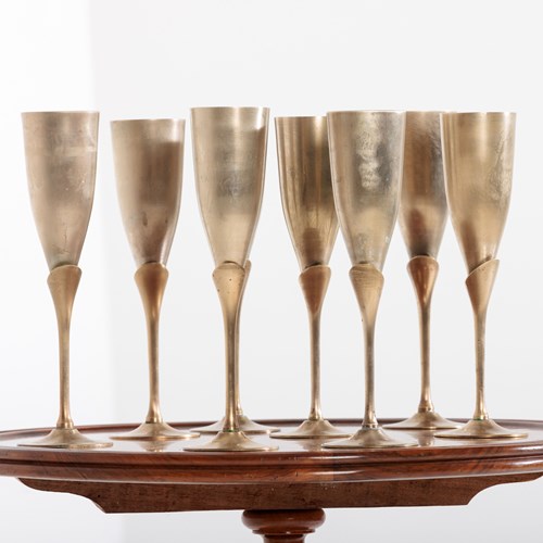 Set Of 8 Italian Champagne Flutes