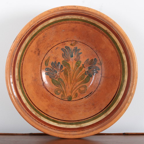 Slip Decorated Glazed Earthenware Dairy Bowl