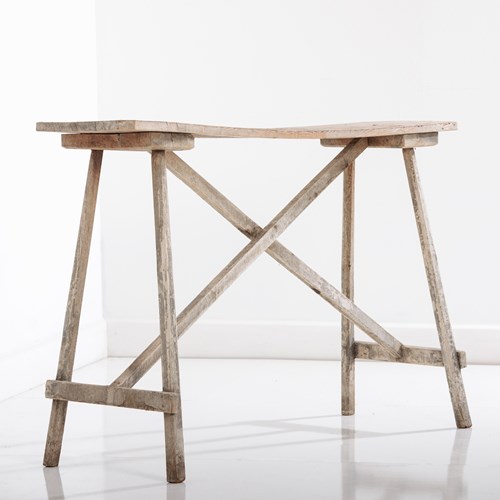 Early 20Th Century Single Plank Wash Table Console