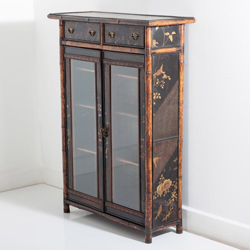 Late 19Th Century Chinoiserie Bamboo Cabinet Retailed By Liberty