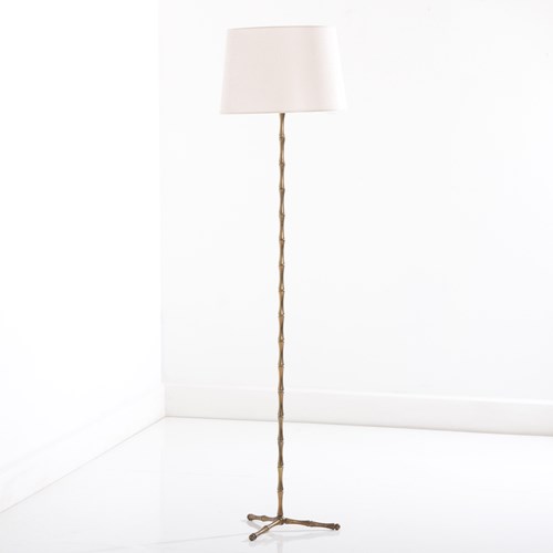 Faux Bamboo Floor Lamp In The Manner Of Maison Bagues