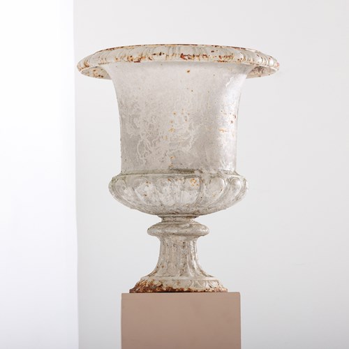 Large Late 19Th Century Cast Iron Campana Urn