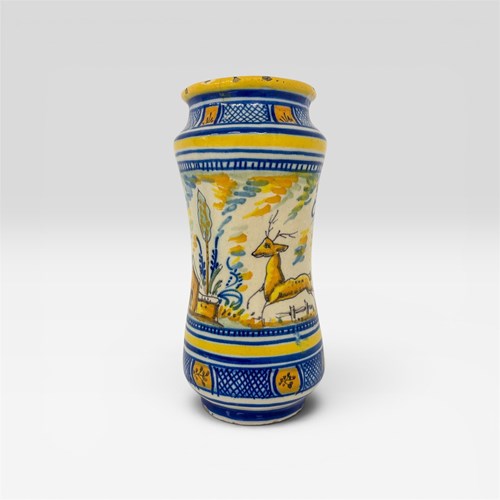 Early 19Th Century Spanish Talavera Albarello Or Drug Jar