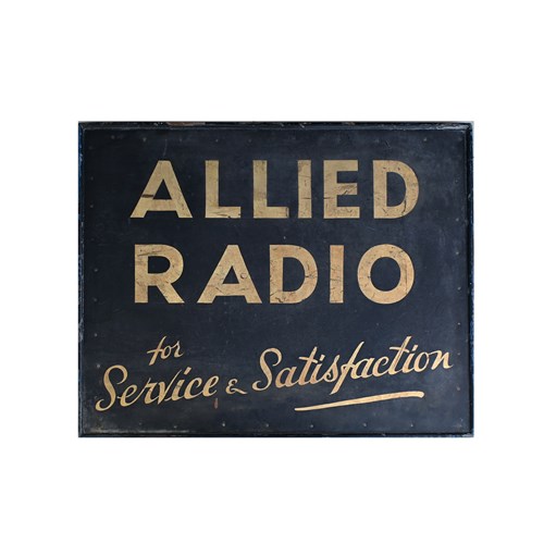 Double Sided Hand Crafted Allied Radio Sign