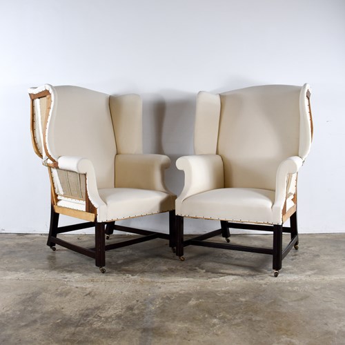 Pair Of Bespoke Wingchairs 