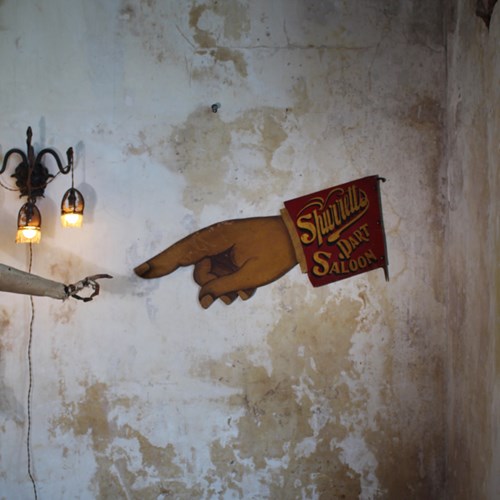 Oversized Edwardian Manicule Fairground Sign 