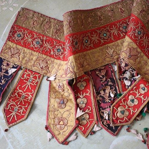 Pair Of Afghan Embroidered Door Pelmets 