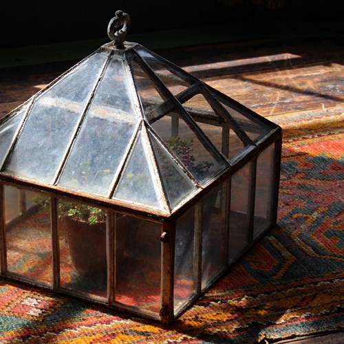 Early 19Th Century Iron & Glass Cloche 