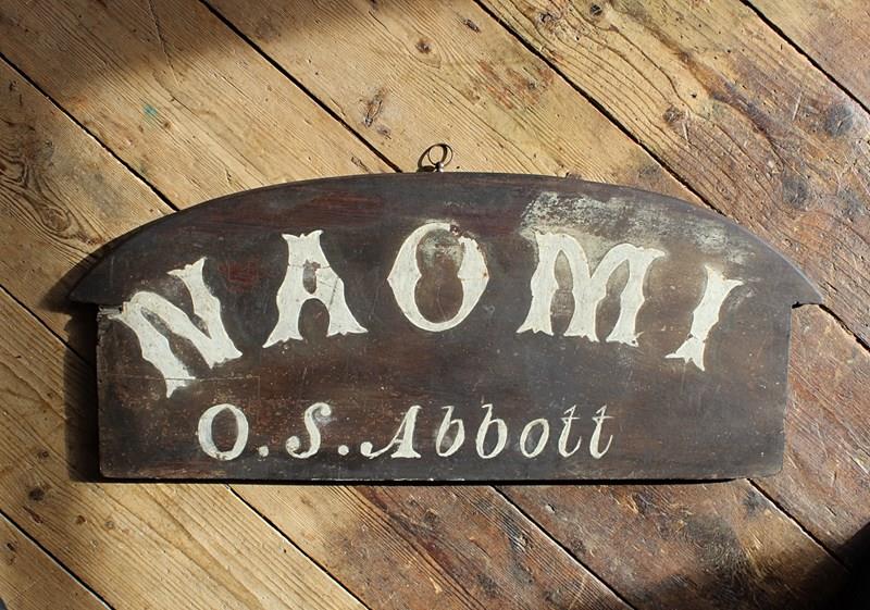 "Naomi" Clovelly Fishing Boat Name Board-the-school-for-scandal-img-6558-main-638322240649324150.jpg