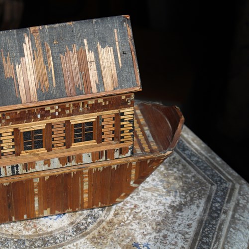19Th Century Straw Work Noahs Ark 