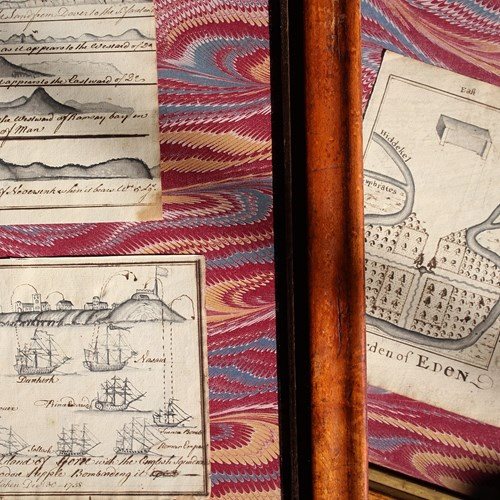 18Th Century Sailors Folk Art Pen & Ink Sketch's 