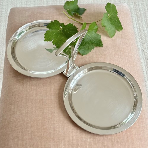 Art Deco folding picnic serving plate by Hukin & Heath