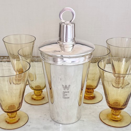 Fine Art Deco Silver Plated Cocktail Shaker C1928 By William Hutton & Sons