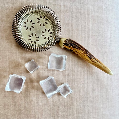 Silver Plated & Horn Cocktail Bar Strainer C1920