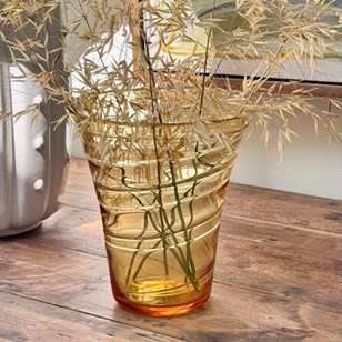 Art Deco Amber Trailing Ribbon Glas...