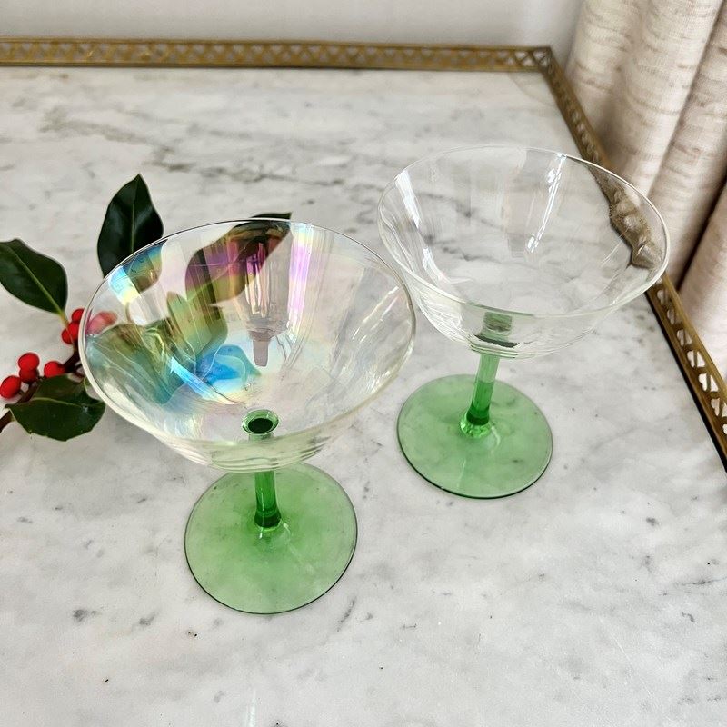 Pair Of Art Deco Iridescent & Green Cocktail Glasses-the-vintage-entertainer-img-1956-main-638371323825184542.jpeg