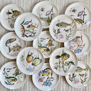 Set Modernist Hand Painted Ceramic ...