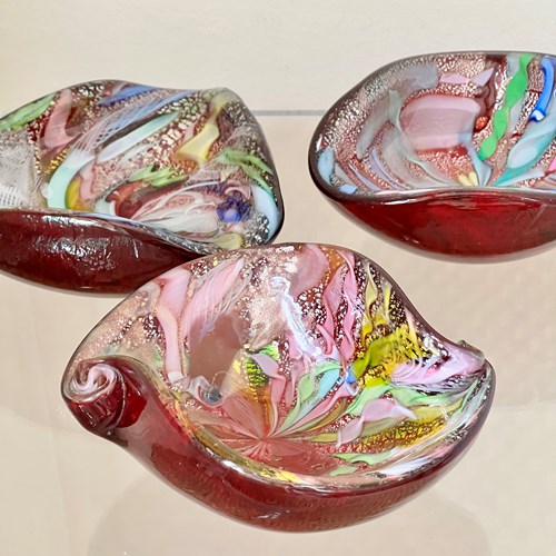 Murano Tutti Frutti Bizantino Glass Bowls C1950s