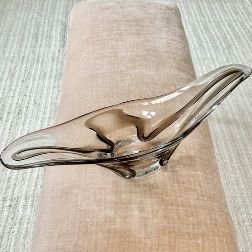 X-Large (60cm) marbled French crystal Wingspan bowl C1960