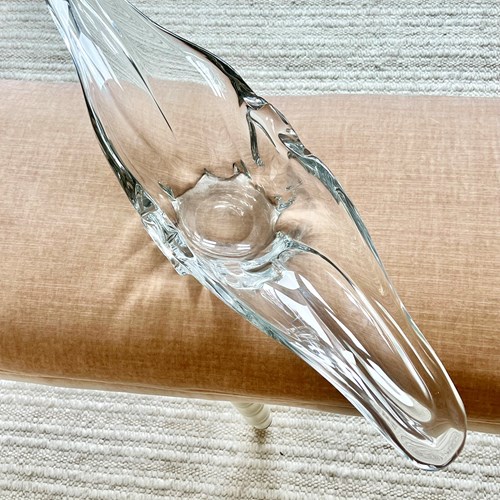 Giant French Crystal Wingspan Bowl Circa 1960