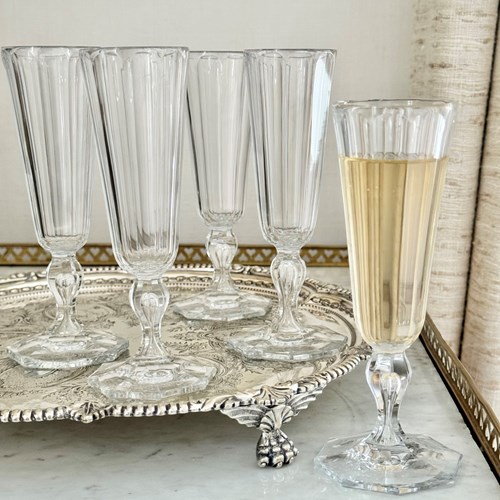 Finest Crystal Val Saint Lambert Champagne Flutes