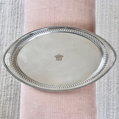 Fine Victorian Elkington Silver Plated Serving Tray 1893