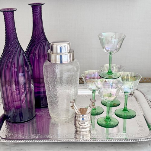 Curated Ready-to-Go antique home bar set