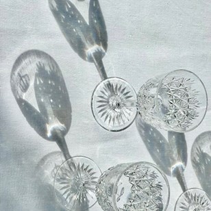 Set Of Royal Crown Etched Crystal G...