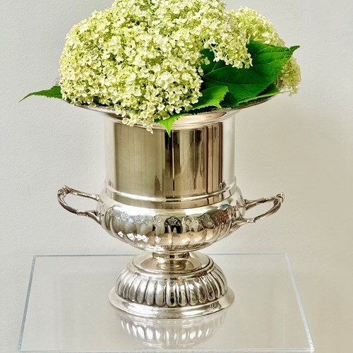 Georgian Style Silver Plated Campana Wine Cooler With Liner
