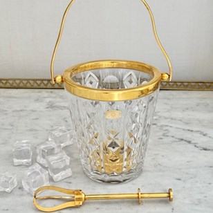 Val Saint Lambert Crystal & Gold Pl...