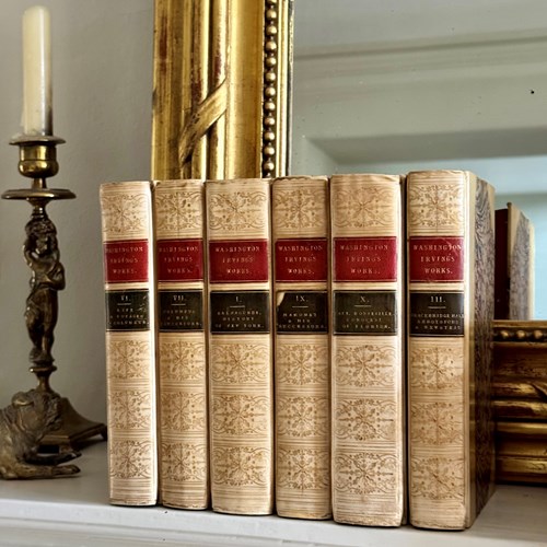 5 Decorative Marbled & Vellum Bound Books 1859