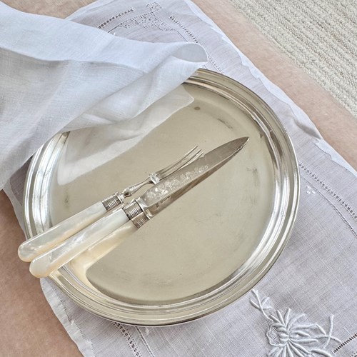 Set Of 12 Edwardian Hotel Silver-Plated Plates